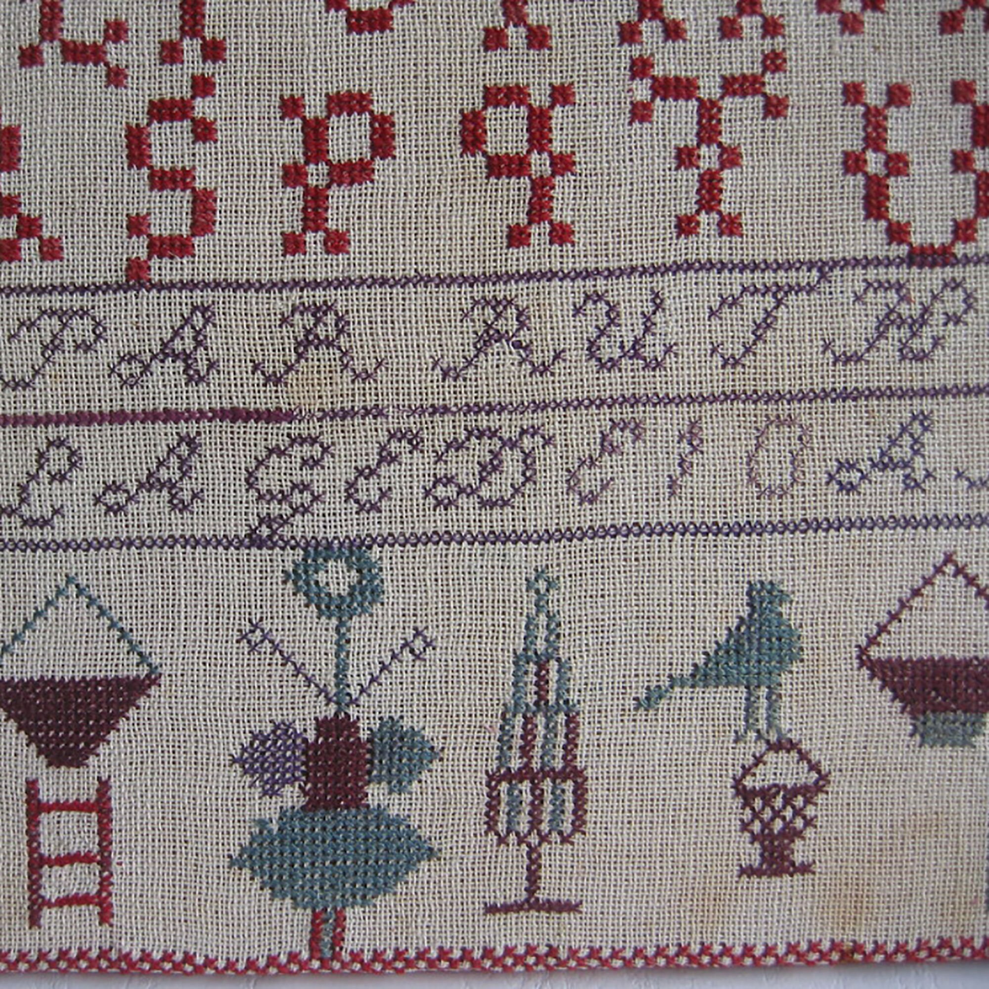 Vintage Antique Embroidery Sampler ABC Sampler by Ruth 10 Years Old ...
