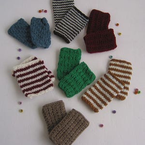Chauffe-poignets pour bébé tricotés à la main, mitaines, gants sans doigts, chauffe-bras, chauffe-mains, poignets, sans couture, 100 % laine mérinos, sans feutre, fin
