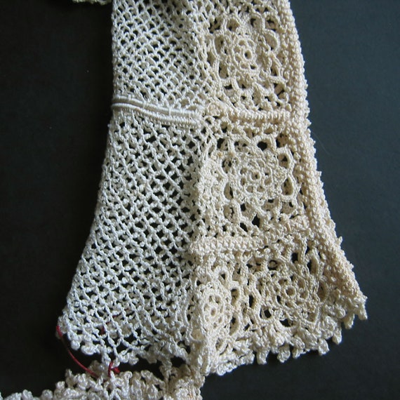 Vintage antique crocheted long women's net gloves… - image 9