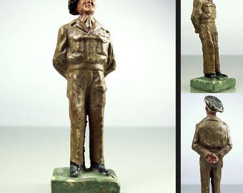 Vintage antique miniature mass figure the important person of contemporary history General Bernard Montgomery by DURSO Belgium WW 2 military figure