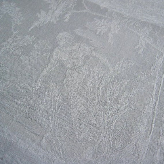 Vintage-6 Art Nouveau linen napkins-in-the-original-state-monogram MK-large English roses with leaves-meanders-France around 1900