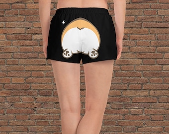Corgi butt Women's Athletic Short Shorts Black S/M