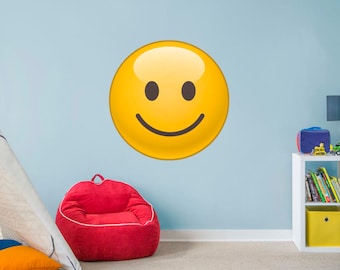 Smiley - Fathead Faces Emoji Wall Decal - Large Removable, Re-positional Emoticon Wall Graphic