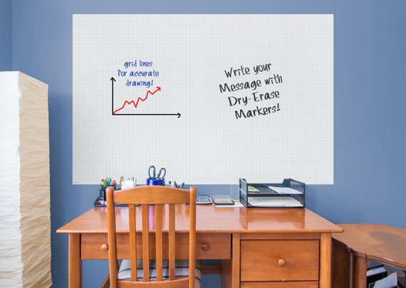 Fathead Dry Erase Graph White Board Large Wall Decal Giant Removable,  Re-positional Wall Graphic 