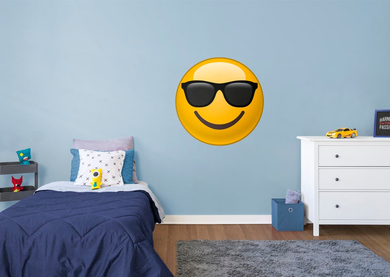 Sonnenbrille Smiley Fathead Gesichter Emoji Wandtattoo große abnehmbar,  repositionierbar Emoticon-Wand-Grafik -  Österreich