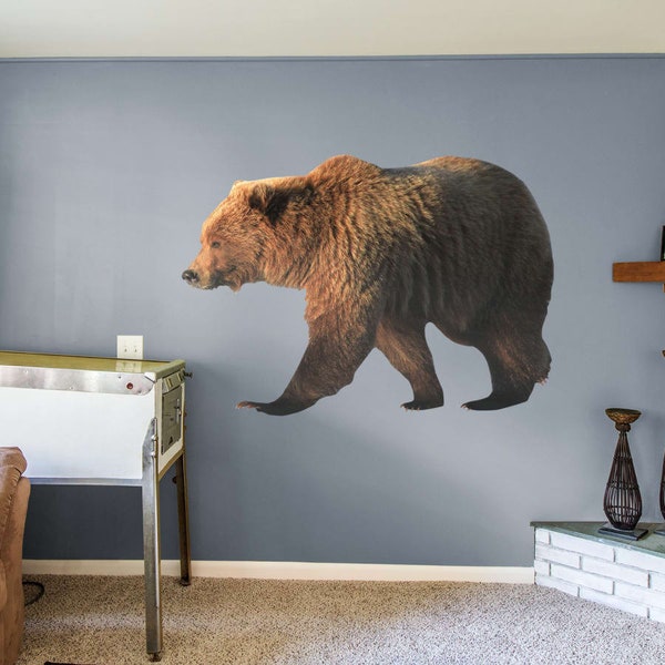 Fathead Grizzly Bear Large Wall Decal - Giant Removeable, Re-positional Wall Graphic