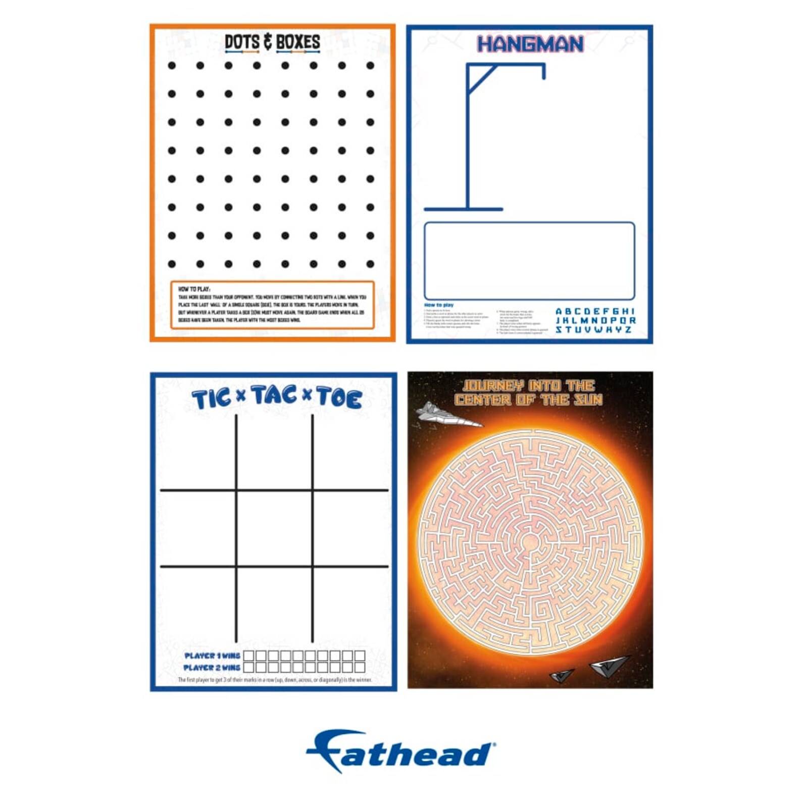 Dry Erase Games Collection Large Removable Wall Decals Etsy