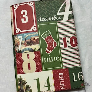 Journal de Noël n°3 - Journal fait main - Quotidien de décembre - Carnet à couverture souple
