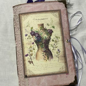 Handmade Sewing Junk Journal: Floral Dress Form, Memory Keepsake