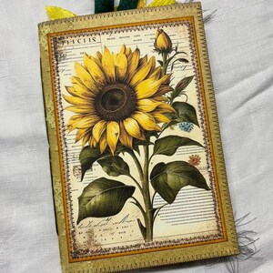 Journal sur le thème du tournesol - Journal fait main - Couverture souple - Carnet de notes du voyageur - Souvenir