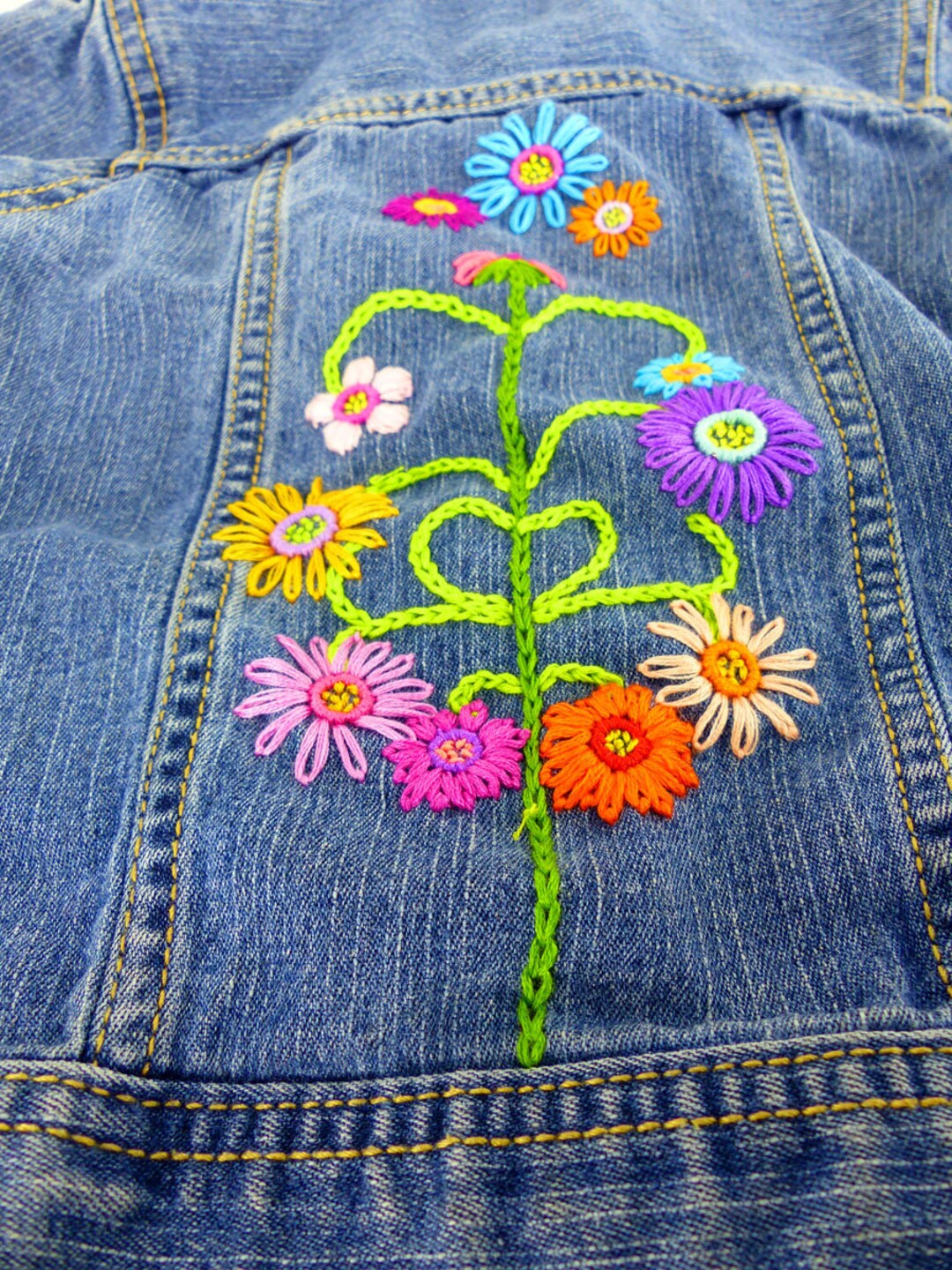 Back to School Hand Embroidered Little Boho Hippie Flower Baby - Etsy