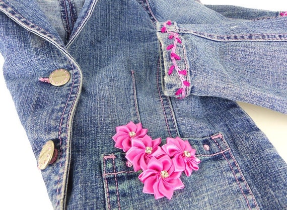 jeans with pink flowers