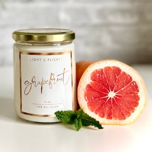 Rustic Mason Jar Soy Candles Sparkling Grapefruit by Risen Flame