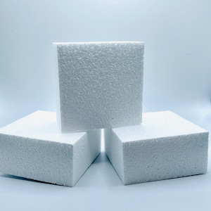 4&quot;x4&quot;x2&quot;, 4/pk Styrofoam Blocks for Ornaments, soft smooth eps Polystyrene