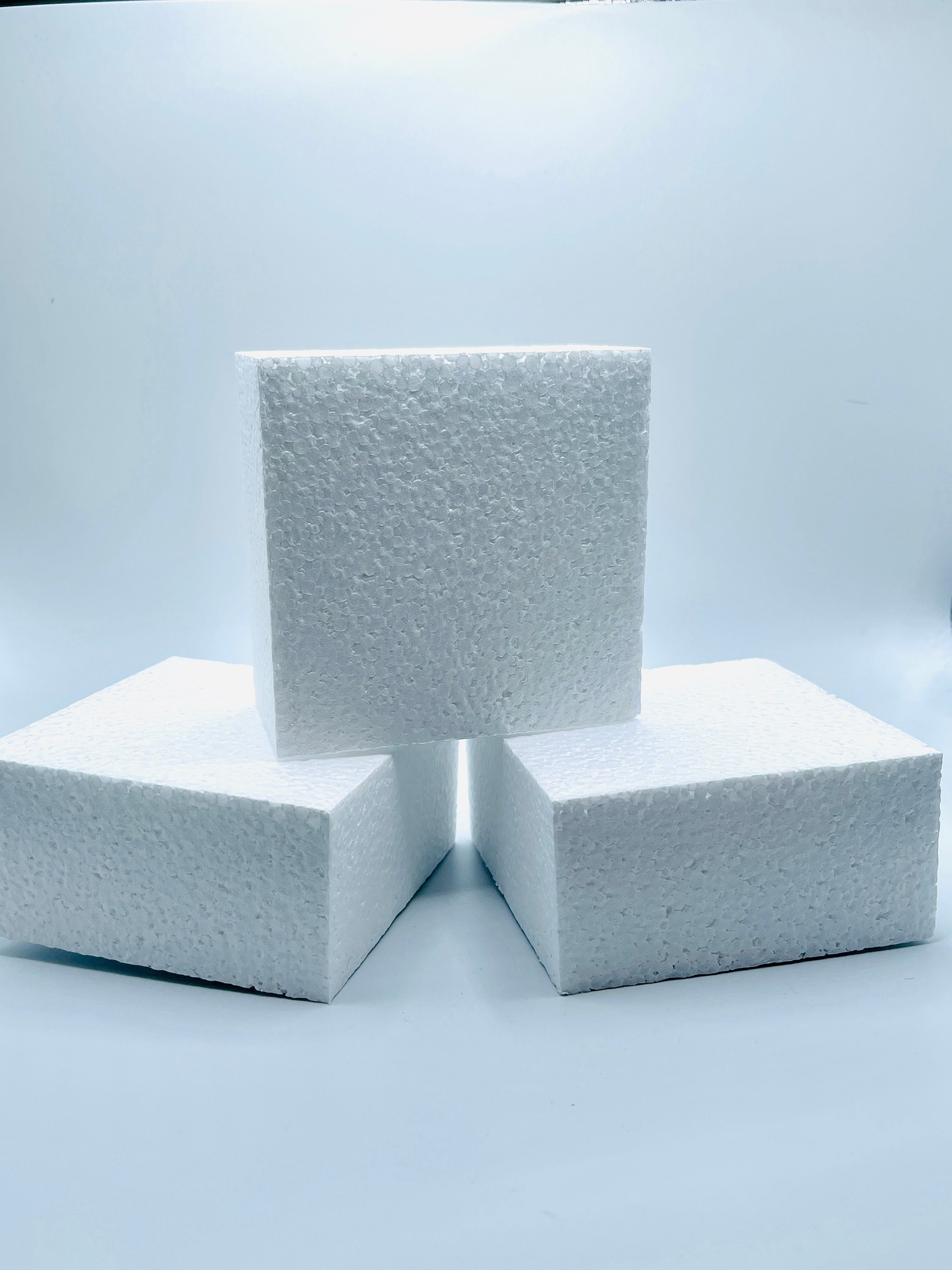 4x4x2, 4/pk Craft Styrofoam Blocks for Ornaments, Soft Smooth Eps  Polystyrene 
