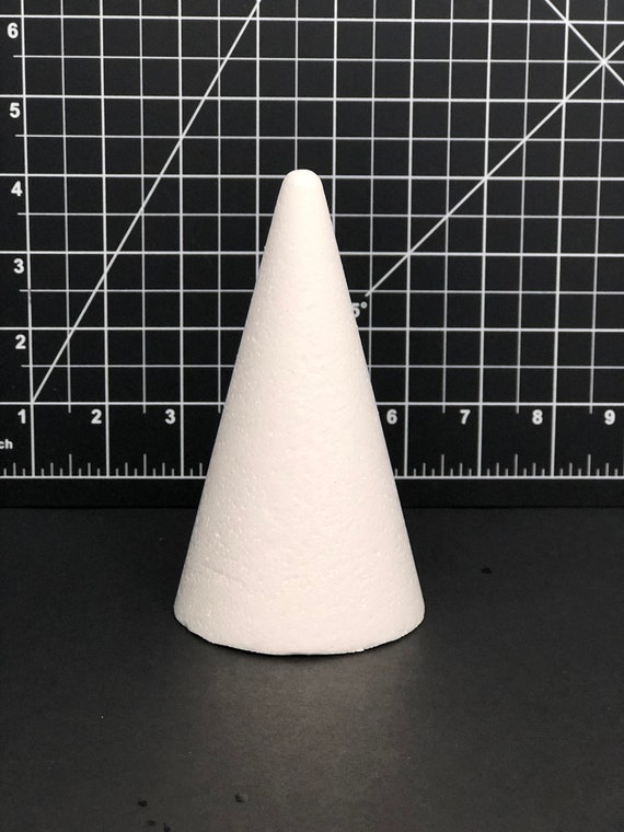 Mini Styrofoam Cones, Set of Six Polystyrene Cones, Height 12,5 Cm 4.92,  Base Diameter 7 Cm 2 34, High Quality EPS, Diy Crafts 