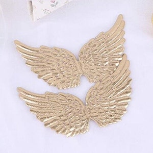 4.9x2.75", Gold Foil Glittery (both sides) Angel Wings, 2/pack, Craft Angel Wings for Crafts Ornaments for DIY Craft Angels,