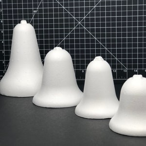 Smooth foam Bells, available in 4 sizes, hollow core EPS Polystyrene ornament craft foam