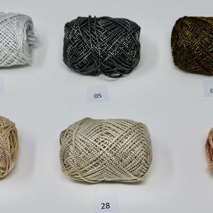 Basic Colors -2mm Metallic Yarn Cord Made In Japan -Many colors, multiple listings, quality colorfast braided Kimekomi ornaments tassels