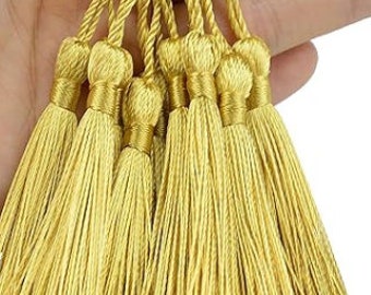 Silky Soft Tassels - 2 Silver, 2 Lt. Gold, 1 Red 5/pack, ornament embellishment, 4.5-5" long, can be trimmed to shorten