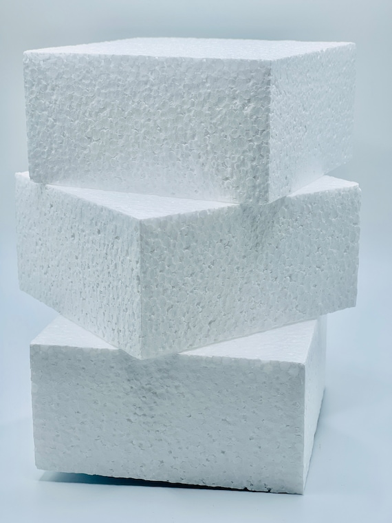 4x4x2, 4/pk Craft Styrofoam Blocks for Ornaments, Soft Smooth Eps  Polystyrene 