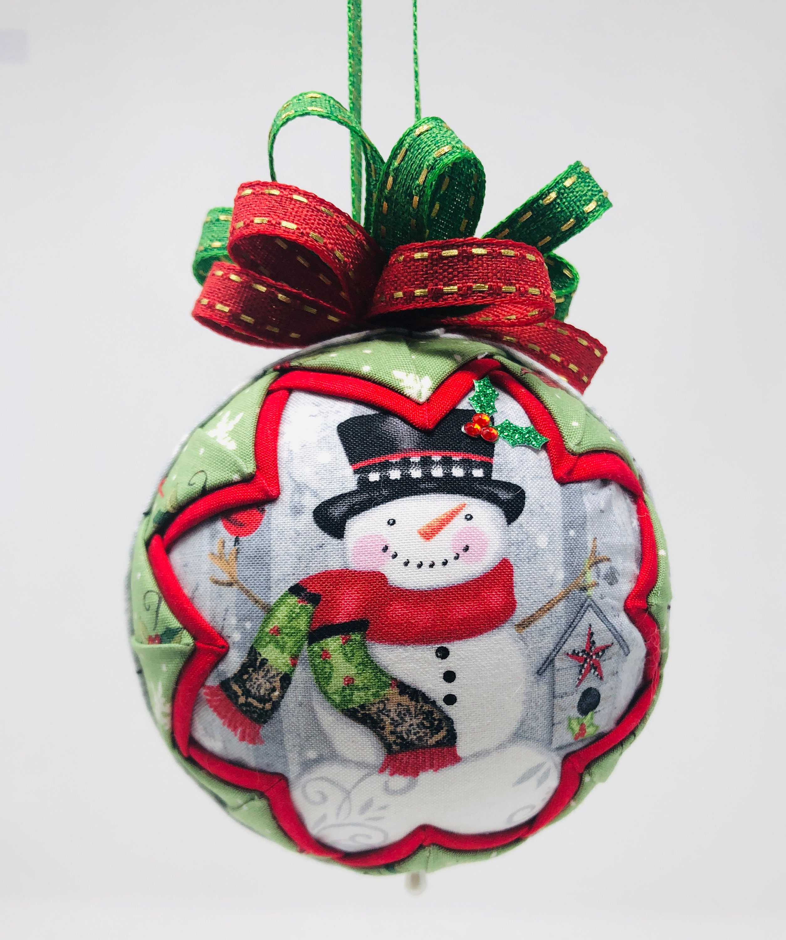 DIY Ornament KIT QK57 Snowman Family Nosew Quilted Ornament Etsy