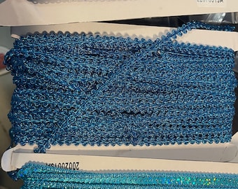 Sequin Metallic Braid Trim by the Yard - several options/widths  braided trim with metallic cording iridescent sequins down the center