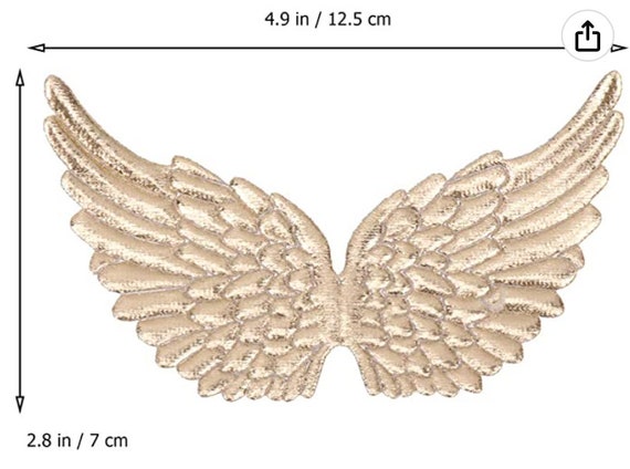 4.9x2.75, Gold Foil Glittery both Sides Angel Wings, 2/pack, Craft