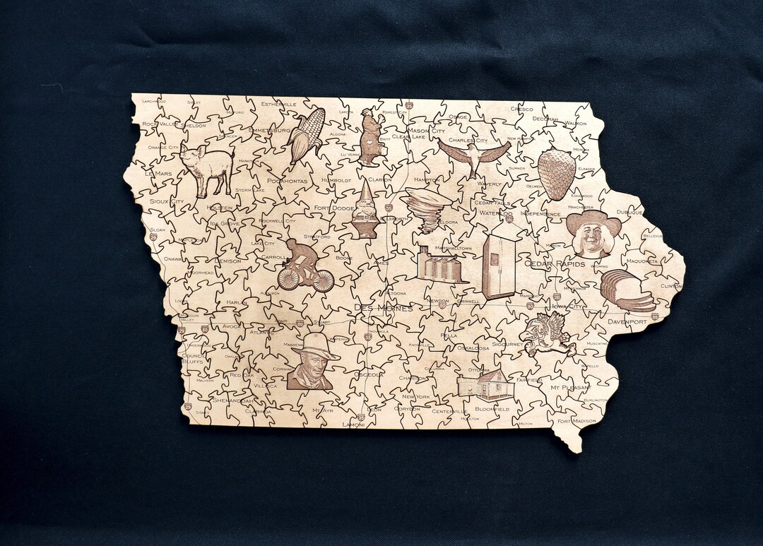 The Iowa Puzzle Etsy