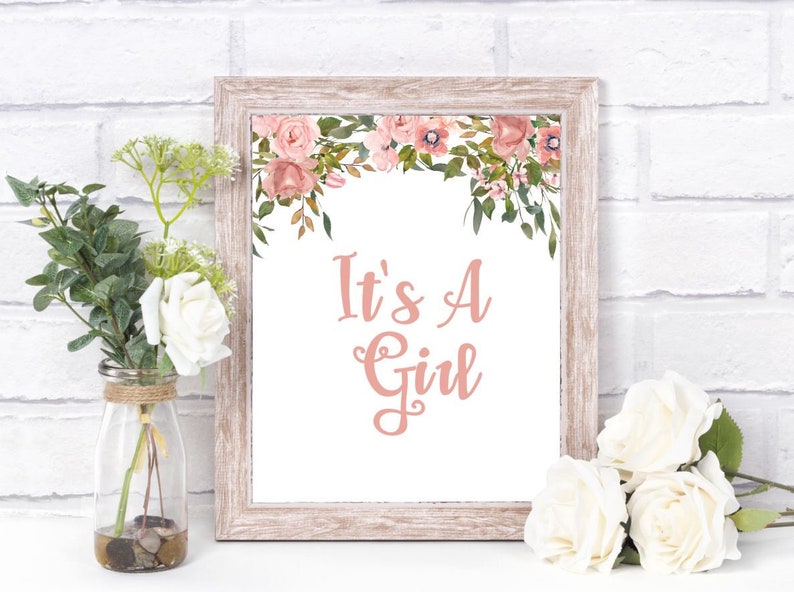 Floral baby shower IT/'s A Girl Wall decor Floral Wall Decor Mommy to be Baby Shower Decor Nursery decor Baby Girl Shower Baby Girl