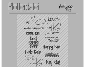 Coola Kids - Plotterfil DXF SVG-filer för Silhouette Cricut Brother, SVG-filer med talesätt, tröjdesign, plotterfil, laserfil, laserskärning