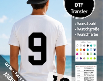 Trikot Nummer | Bügelbild Aufbügelbild | Größe & Farbe | Schriftart wählbar | Bügelbild Kleidung | DIY T-Shirt #BB26_Wunschzahl