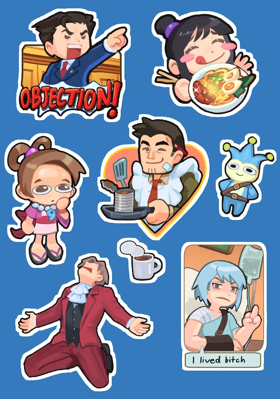 Ace Attorney Stickersheet