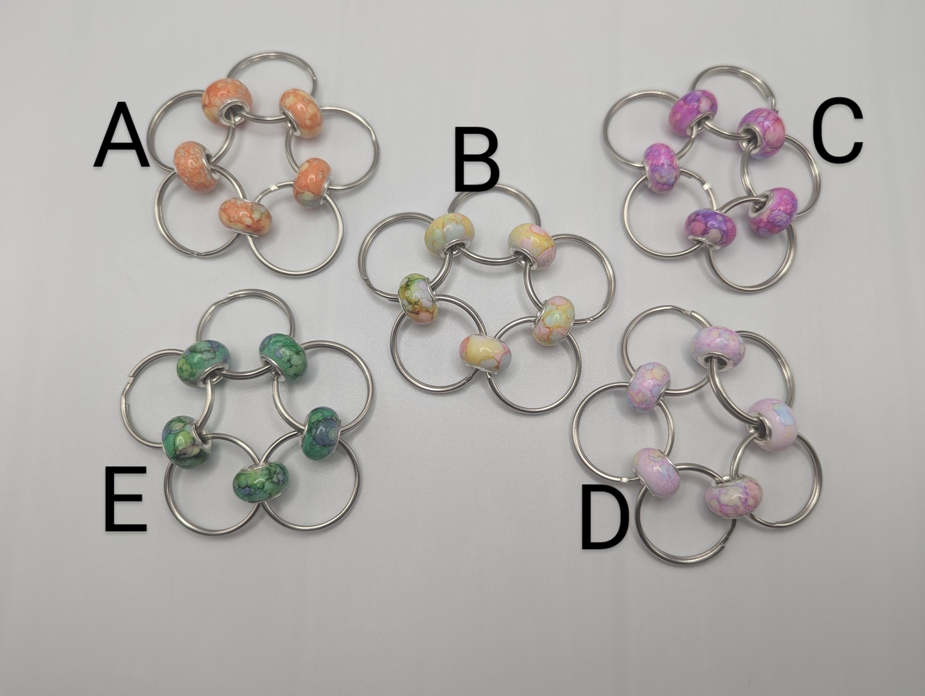 Beaded Rings Flip Fidget (marbled Version), Stress Relief, Quiet Fidget ...