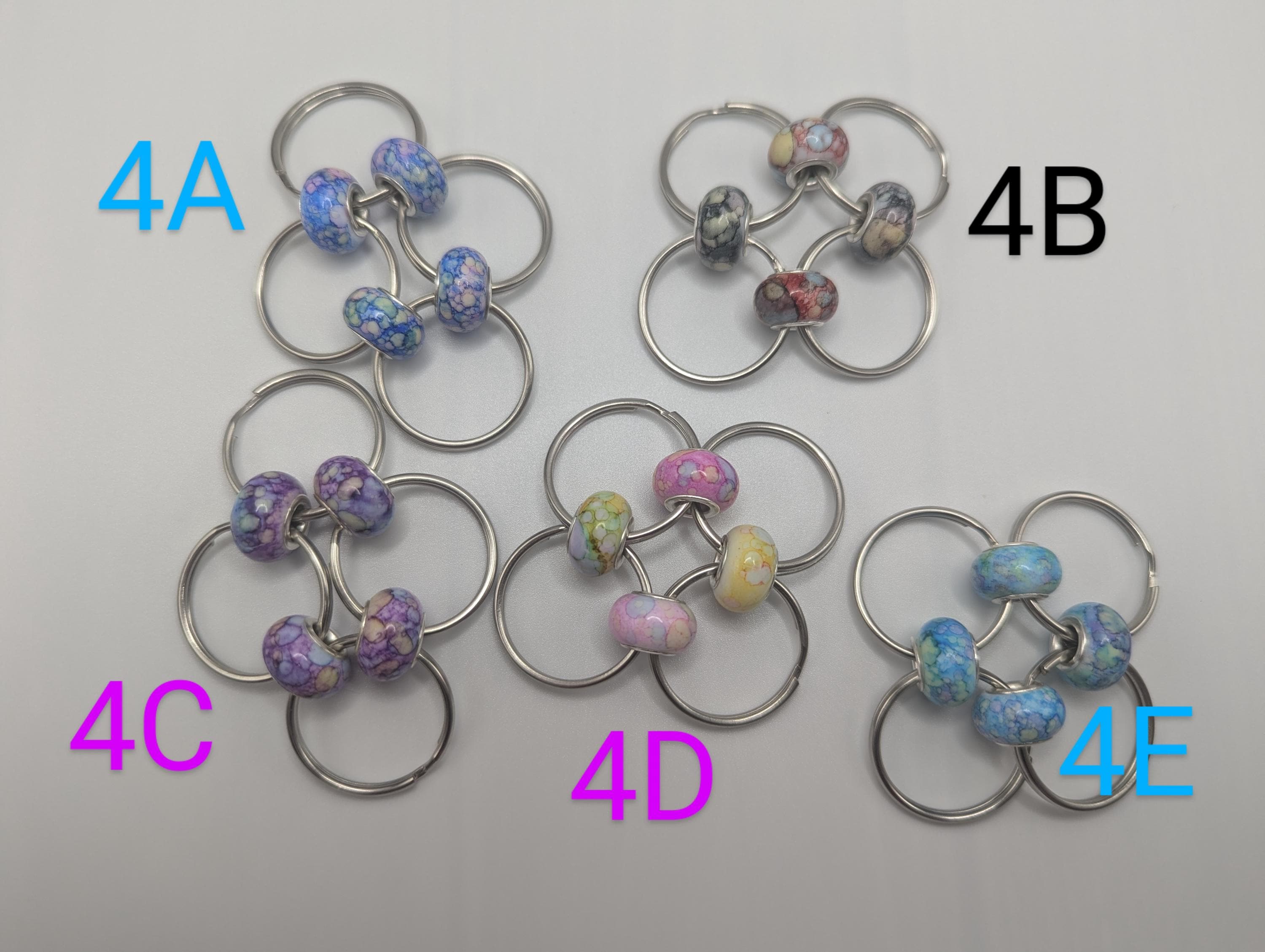 Nested Rings Fidget Toy Beaded Rings Flip Fidget (marbled Version), Stress Relief, Quiet Fidget ...