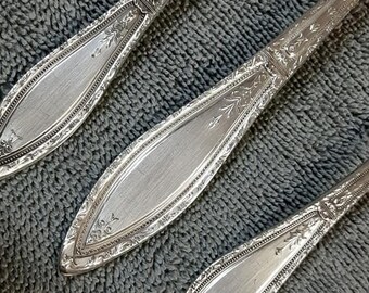 Antique Wm A. Rogers, Oneida silverplate flatware set, Mystic-Coronet, 27 piece service for 6