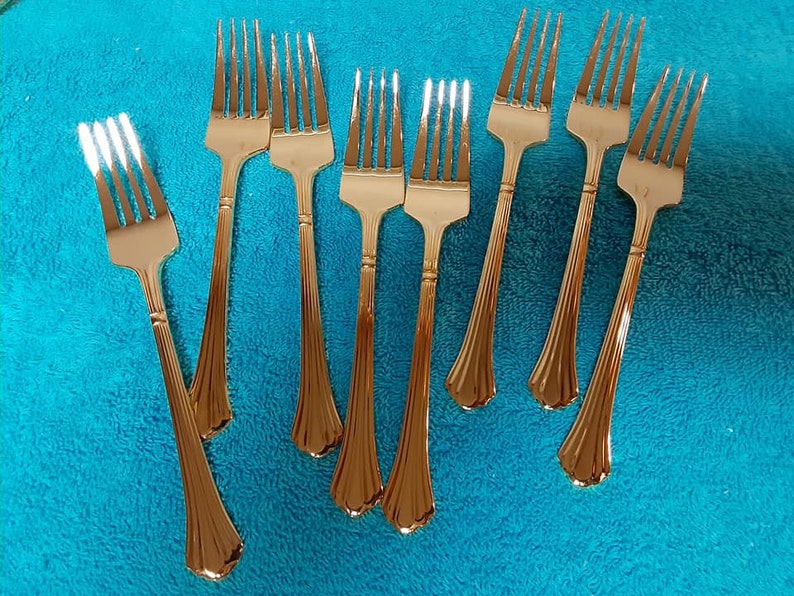 46 Piece Retroneu Century Gold Flatware Set for 8 Etsy