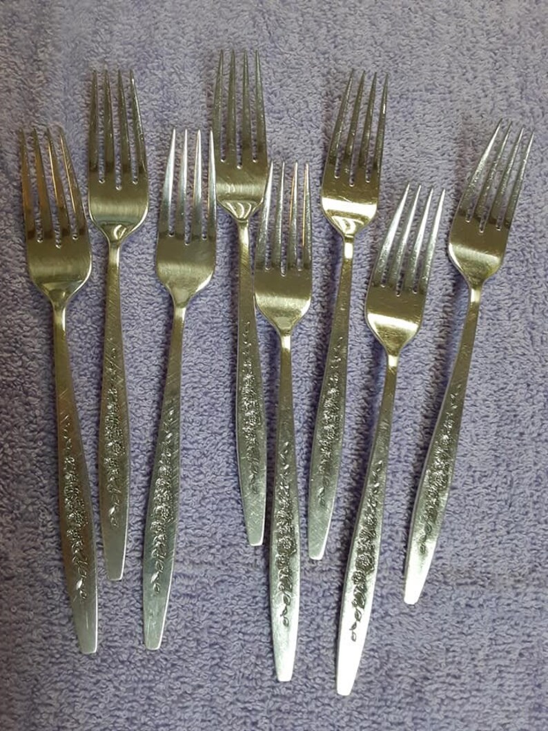 48 Piece IS Laurel Mist Deep Silver Flatware Set for 8 Etsy