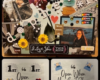 Personalized Photo Collage Keepsake Box with Open When Envelopes