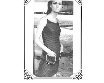 PDF 1960's Knit - Knitted Slip of a Dress Sizes 10, 12, 14, and 16  (Bust 32 1/2"-38")  -  Knitting patterns - Digital Download