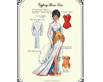 PDF Gypsy Rose Lee -11/12" Fashion doll Sewing Pattern with instructions - Digital Download - Letter size