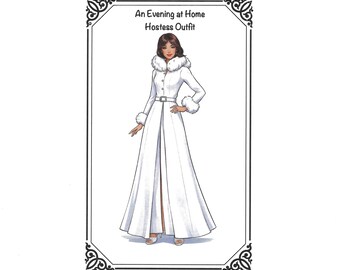 PDF 11 1/2" Fashion Doll - An Evening at Home - Hostess Outfit Sewing Pattern with instructions - Letter size Digital Download