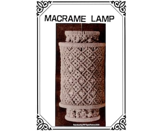 Descarga instantánea PDF -Patrón de macramé de lámpara colgante de mediados de siglo - Instrucciones -13 1/2" de largo - Descarga digital