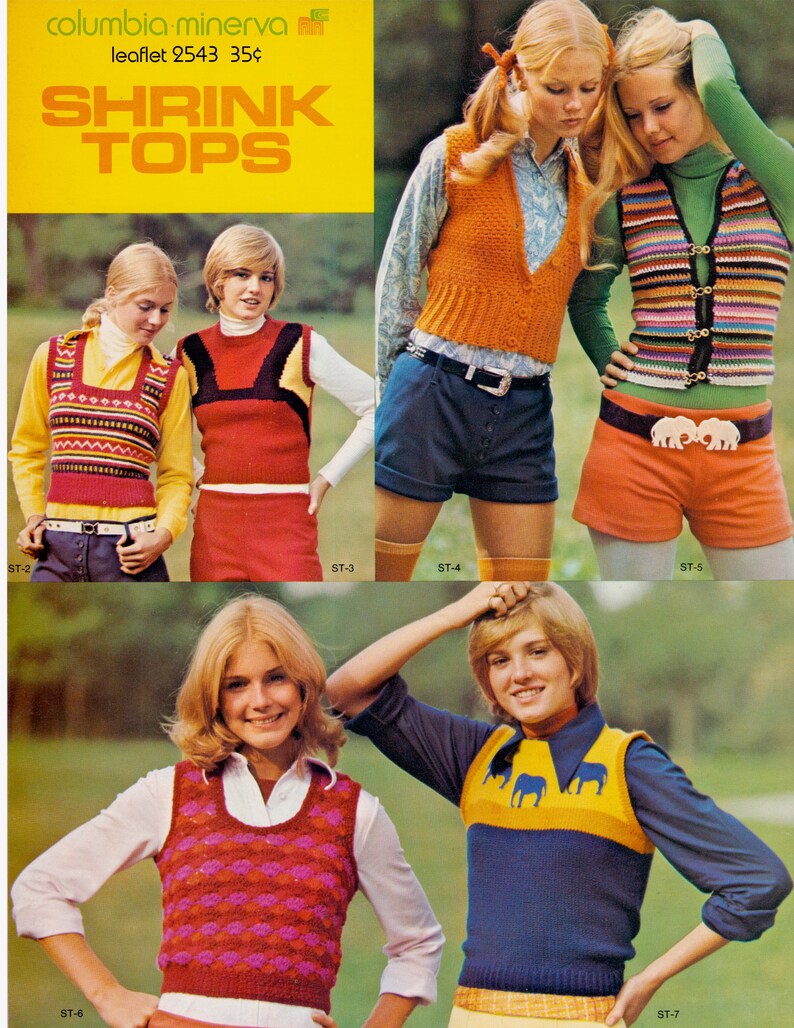 PDF Vintage Crochet Boho 7 Shrink Tops to Crochet and Knit With Granny