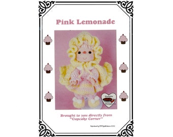 PDF Vintage Crochet 14" Cupcake Corner Doll - Pink Lemonade Pattern - Dumplin Designs -  Digital Download