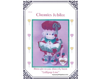 PDF Vintage Crochet 14" Lollipop Lane Doll -  Cherries Jubilee Pattern - Dumplin Designs - Digital Download