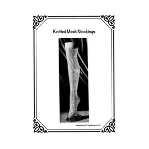 PDF 1940&#39;s Knitted Mesh Stockings-  Knitting patterns - Digital Download