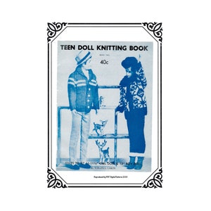 PDF 13 Knit  Barbie  and Ken or 11 -12&quot; doll outfit patterns - Teen Doll Knitting Book Two (2) Knitted  - Digital Download