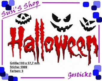 Halloween - Schriftzug - Stickdatei -