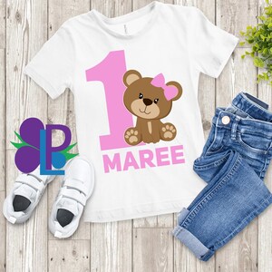 Girl's Teddybeer Verjaardag | Baby Douche Shirt | Teddybeer Cadeau | Kinder Teddybeer Shirt | Teddybeer SVG | Teddybeer PNG | Teddybeer T-shirt